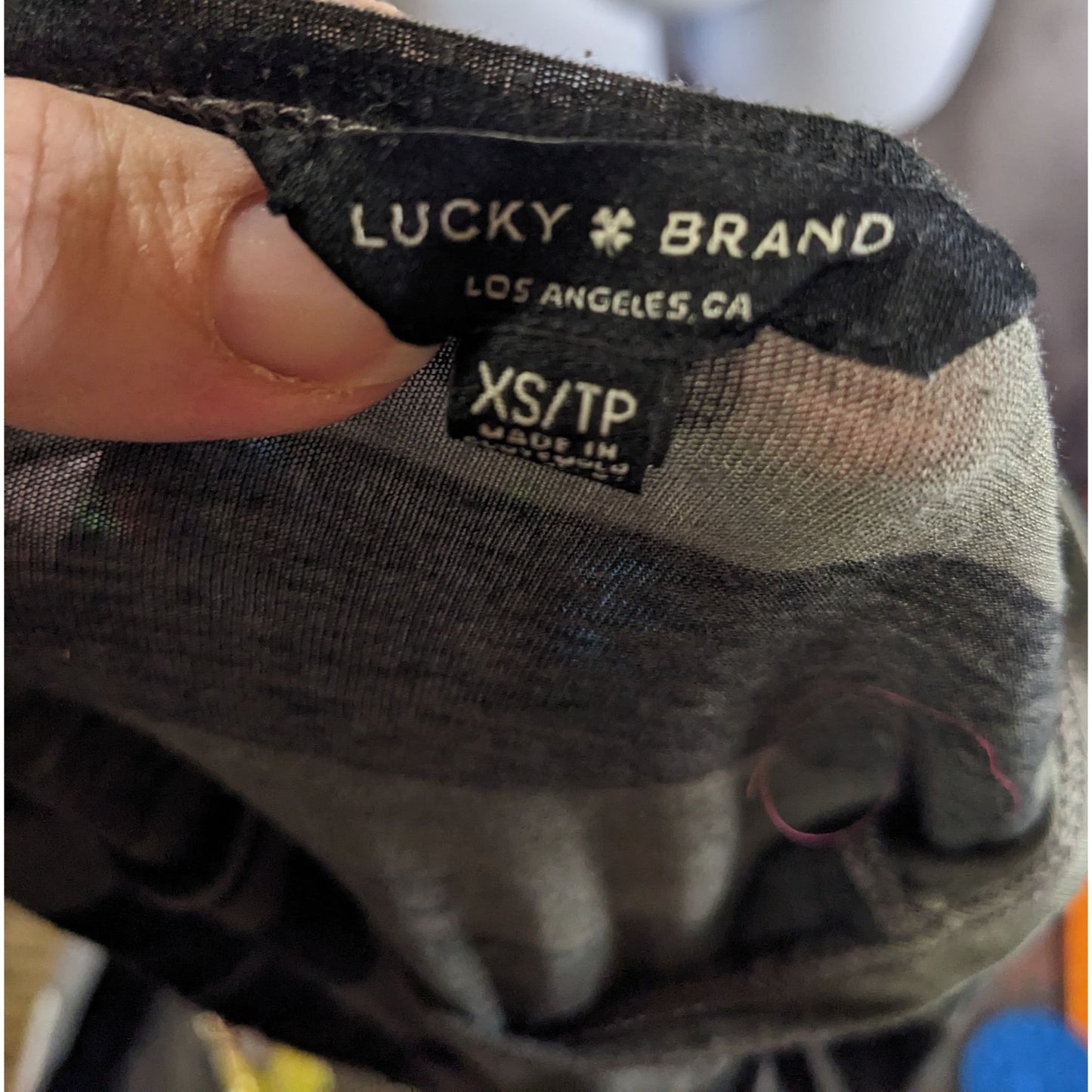 Lucky Brand Camo Camo Long Sleeve Top With Front Knot