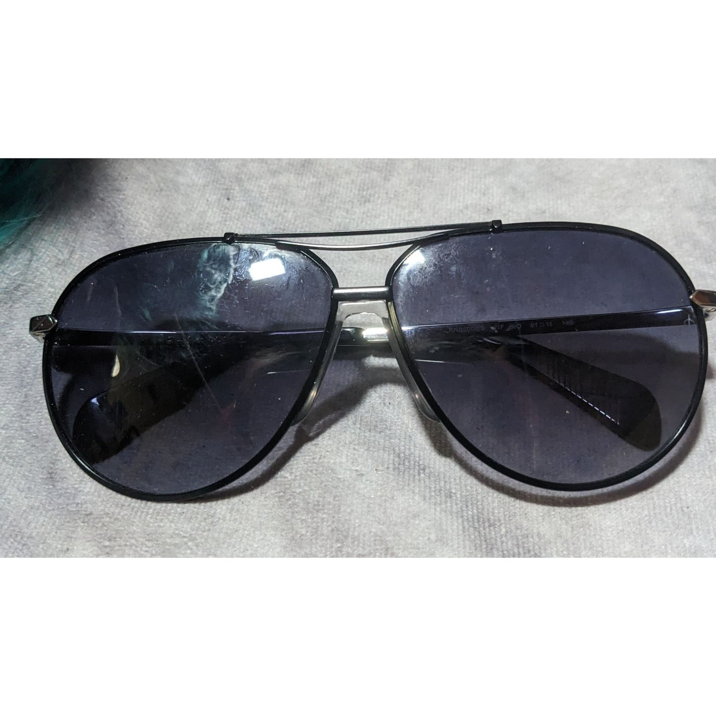 Rag And Bone Black And Silver Aviator Sunglasses