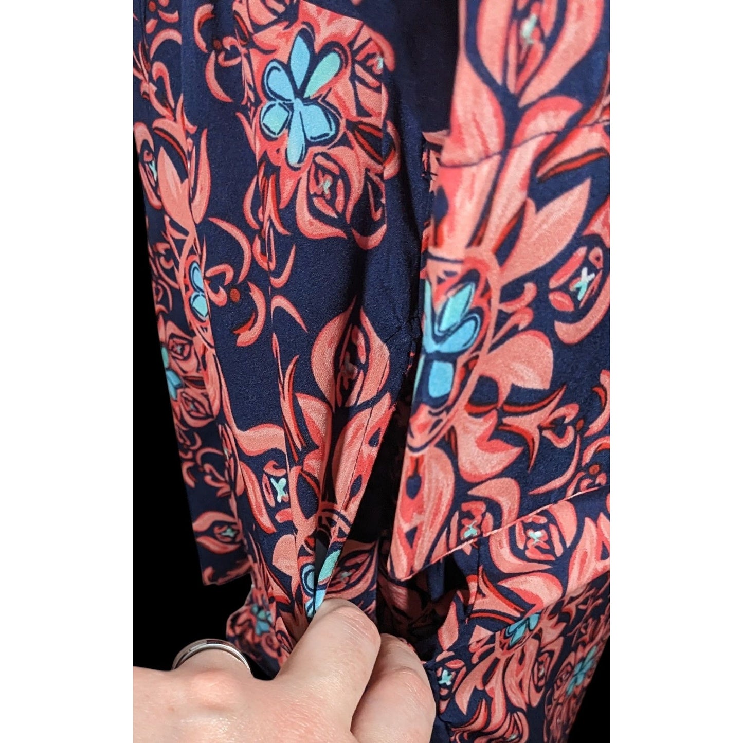 Modaposa Carlotta Belted Blue And Pink Floral Dress