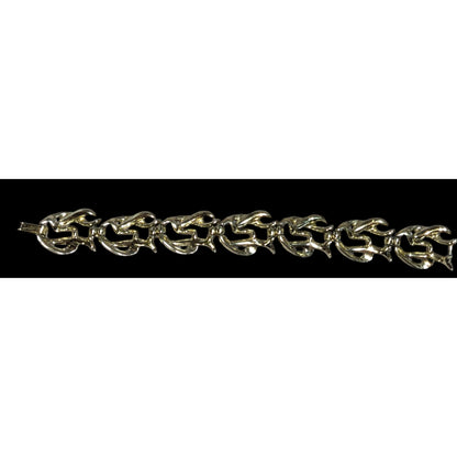 Retro Vintage Claudette Gold Tone Swirl Link Bracelet Mod Statement Jewelry