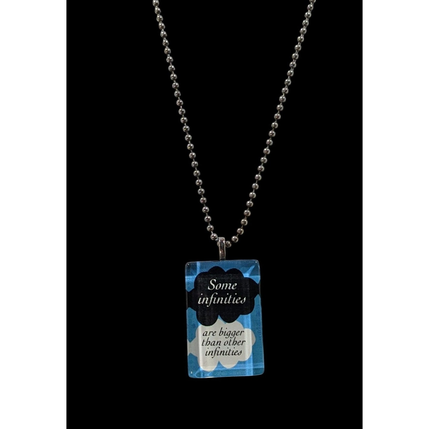 Some Infinities Blue Glass Pendant Necklace