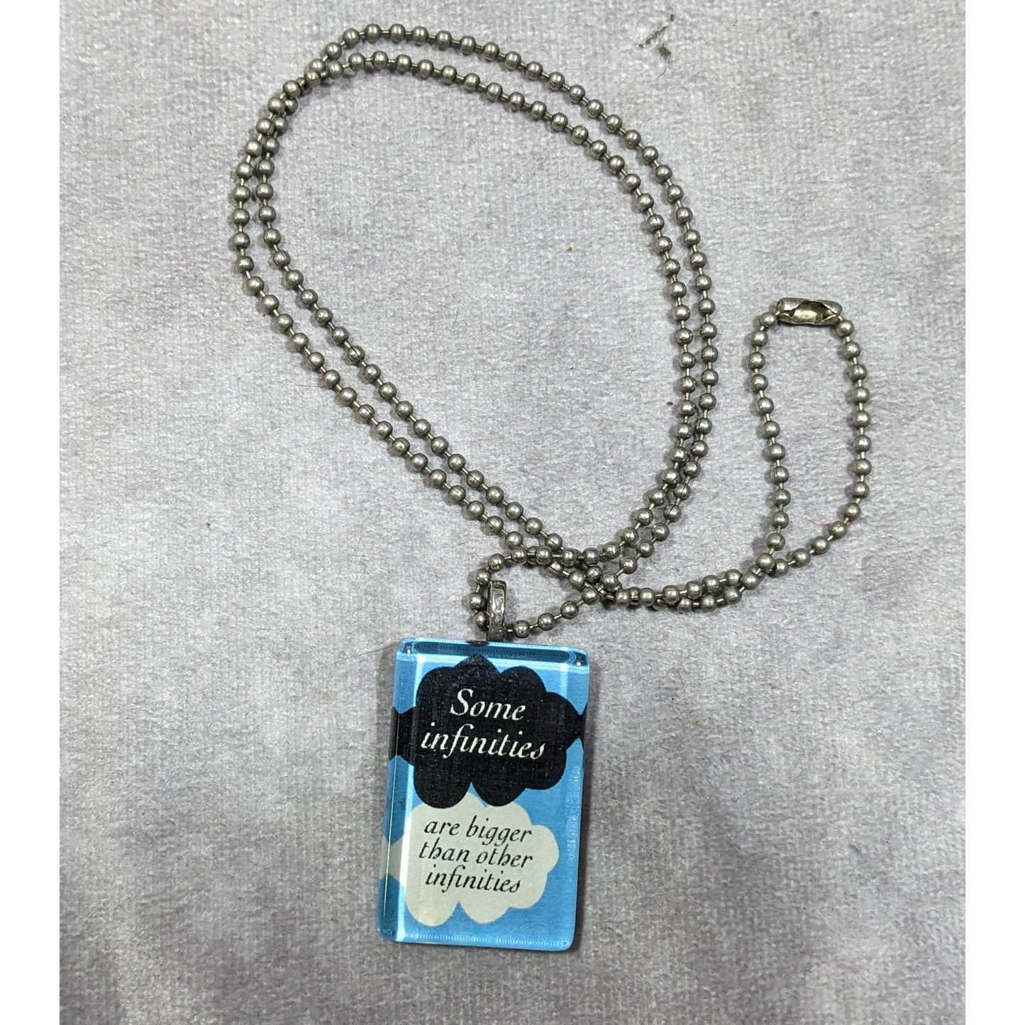 Some Infinities Blue Glass Pendant Necklace