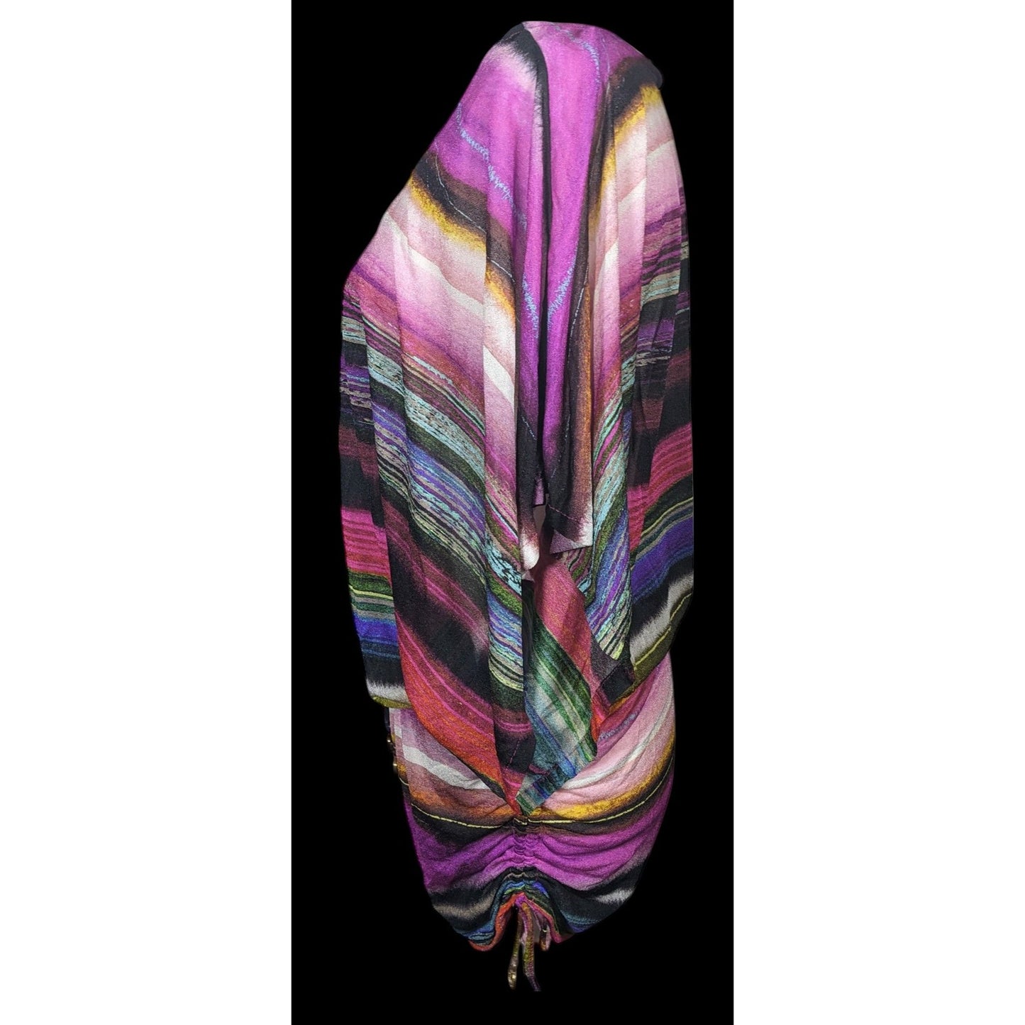 Luli Fama Purple Striped Bathing Suit Cover Up