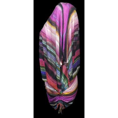 Luli Fama Purple Striped Bathing Suit Cover Up