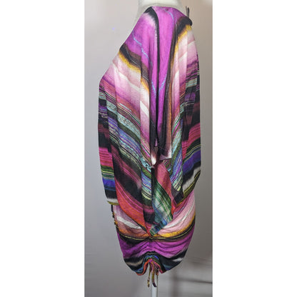 Luli Fama Purple Striped Bathing Suit Cover Up