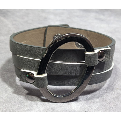 Paparazzi Cowgirl Cavalier Grey And Silver Tone Bracelet