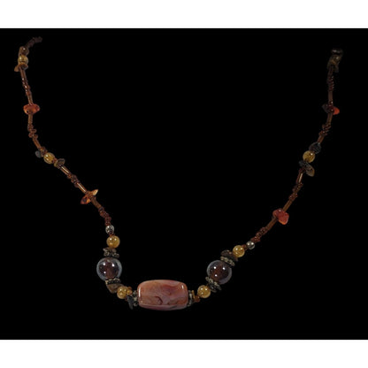 Rustic Glass And Gemstone Beaded Necklace