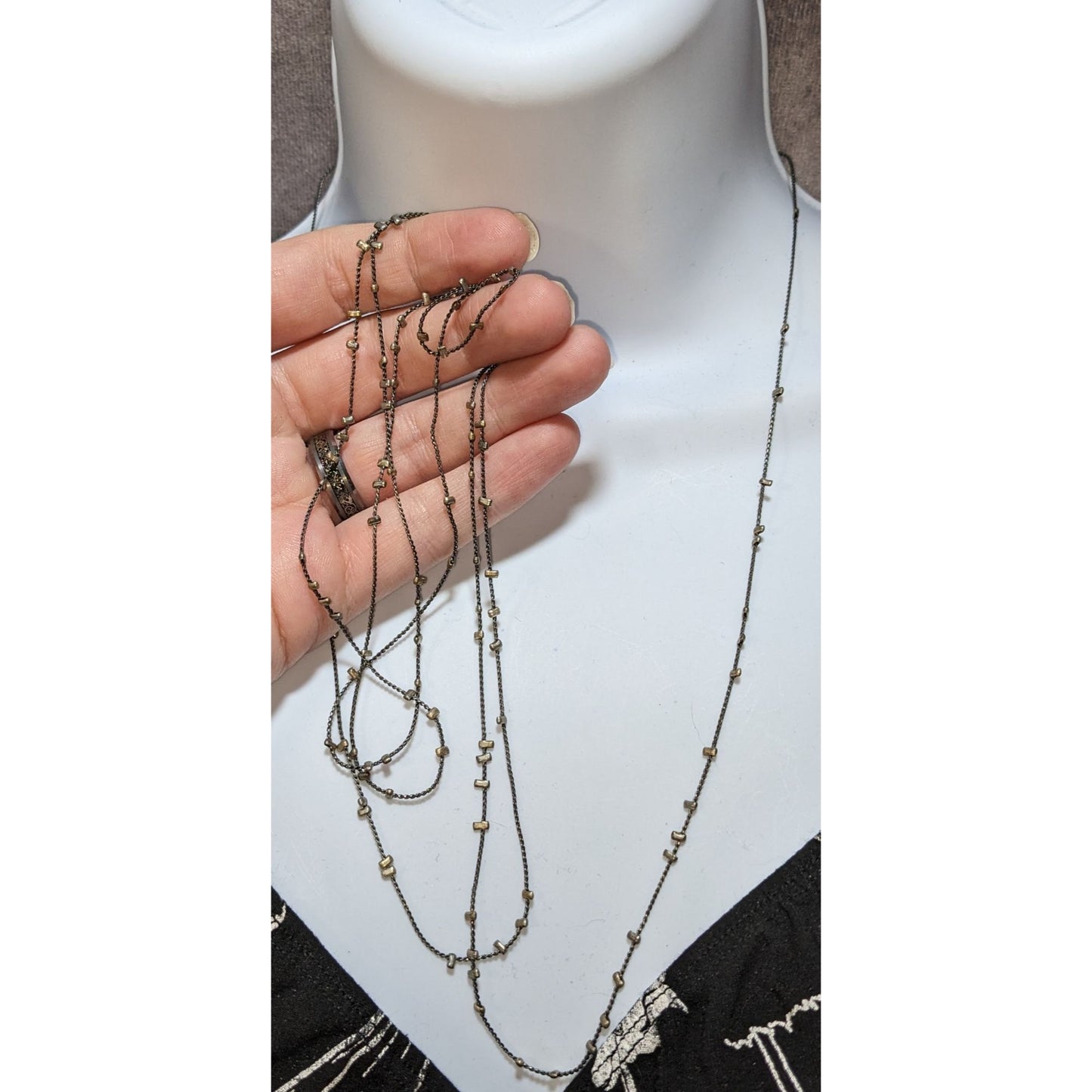 Minimalist Studded Extra Long Chain Necklace