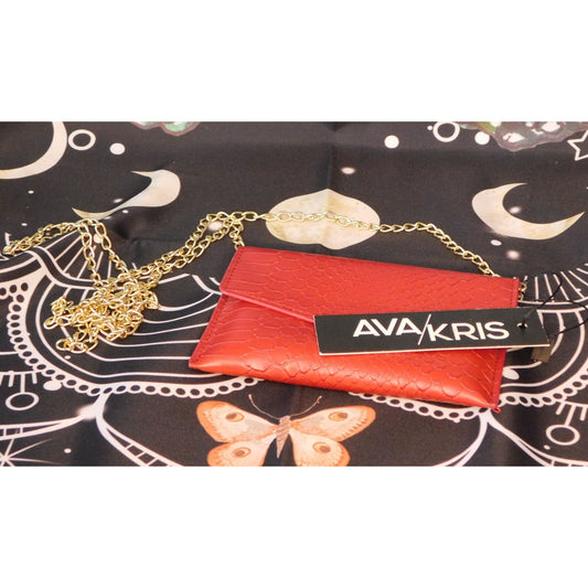 Ava/Kris Tiny Red Faux Snake Skin Crossbody Bag NWT