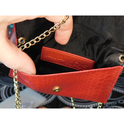 Ava/Kris Tiny Red Faux Snake Skin Crossbody Bag NWT