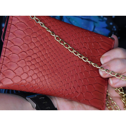 Ava/Kris Tiny Red Faux Snake Skin Crossbody Bag NWT