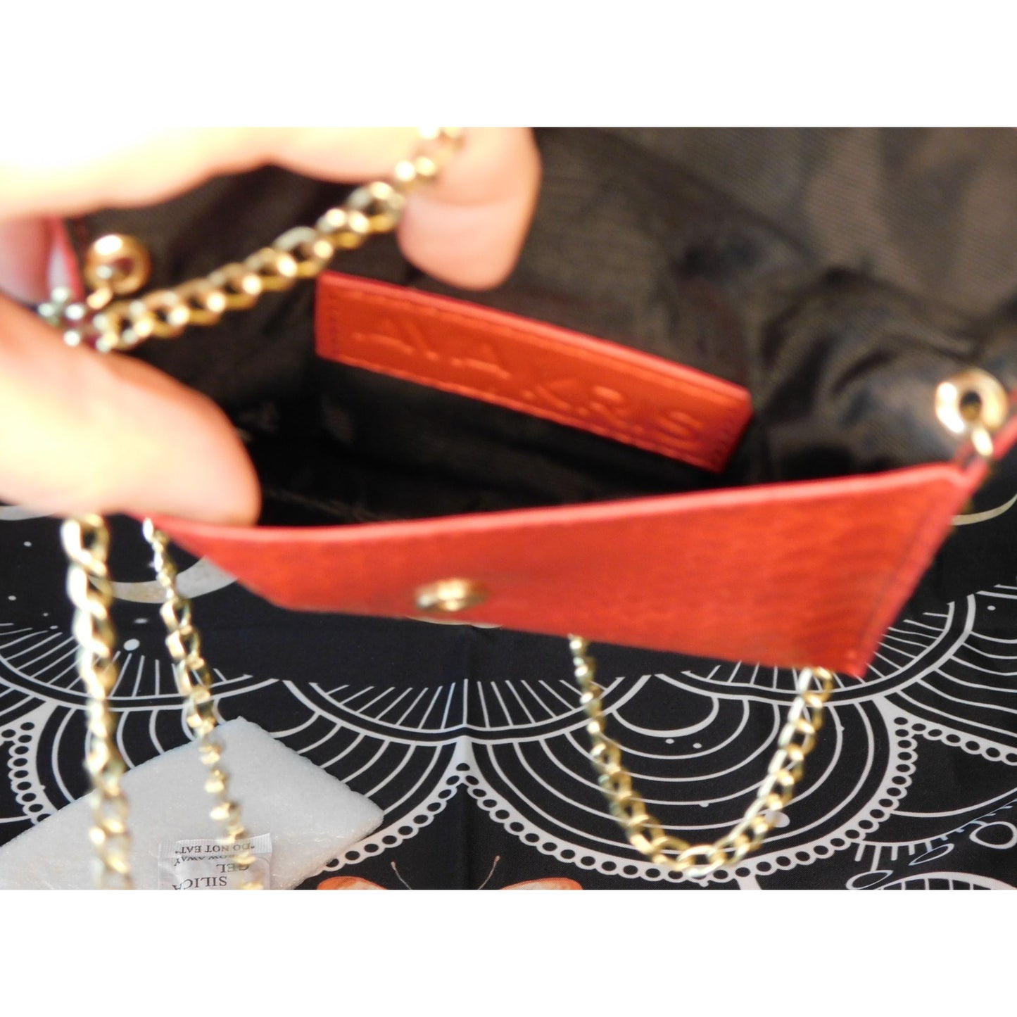 Ava/Kris Tiny Red Faux Snake Skin Crossbody Bag NWT