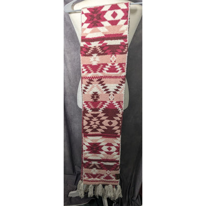 Idyllwind Cozytown USA Plush Pink Southwestern Print Fringe Scarf