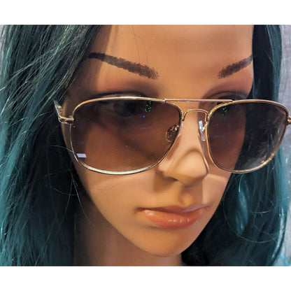 Express Y2K Retro Aviator Tortoise Accent Sunglasses