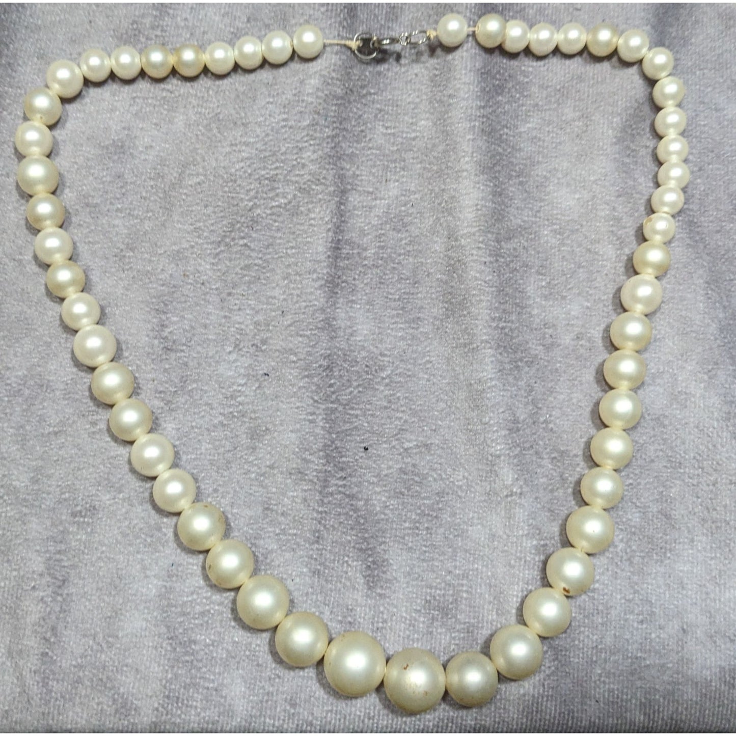 Vintage Faux Pearl Necklace With Graduated Beads