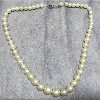 Vintage Faux Pearl Necklace With Graduated Beads