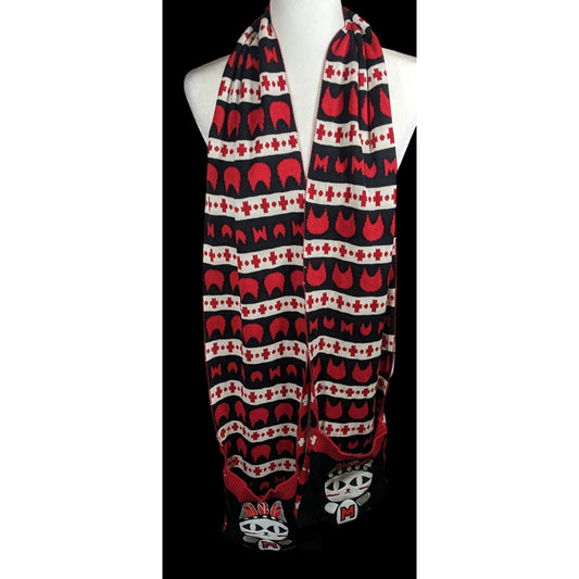 Azona A02 Black And Red Reversible Cat Scarf With Pockets