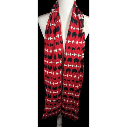 Azona A02 Black And Red Reversible Cat Scarf With Pockets