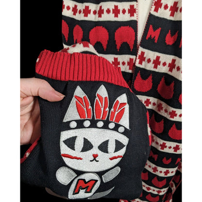 Azona A02 Black And Red Reversible Cat Scarf With Pockets