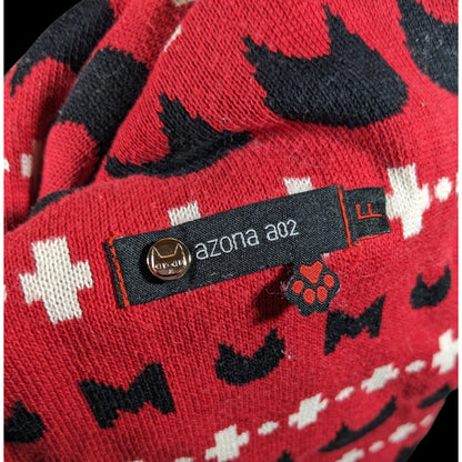 Azona A02 Black And Red Reversible Cat Scarf With Pockets