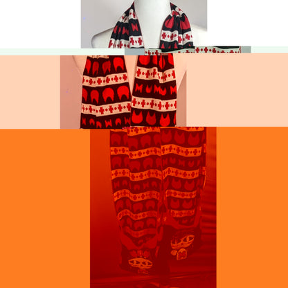 Azona A02 Black And Red Reversible Cat Scarf With Pockets