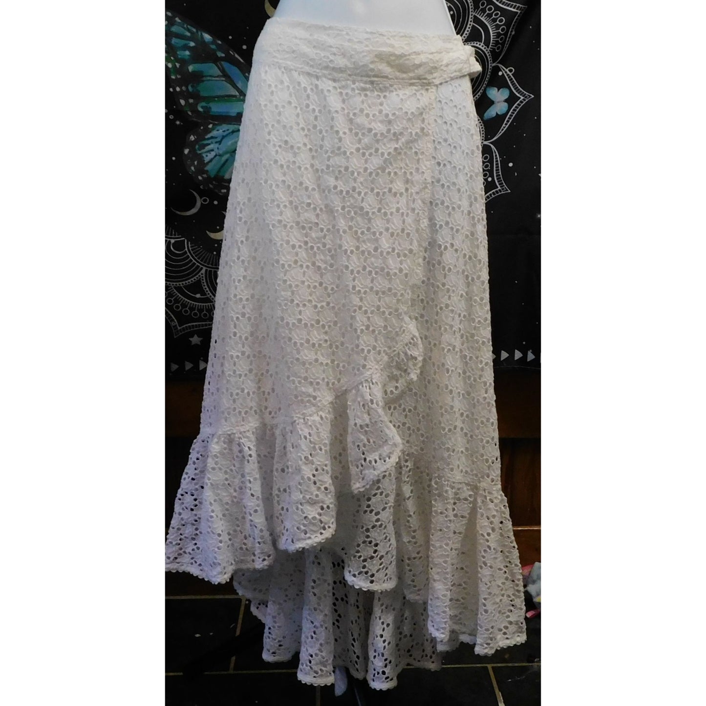 Polo Ralph Lauren White Lace Wrap Midi Skirt NWT