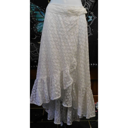 Polo Ralph Lauren White Lace Wrap Midi Skirt NWT