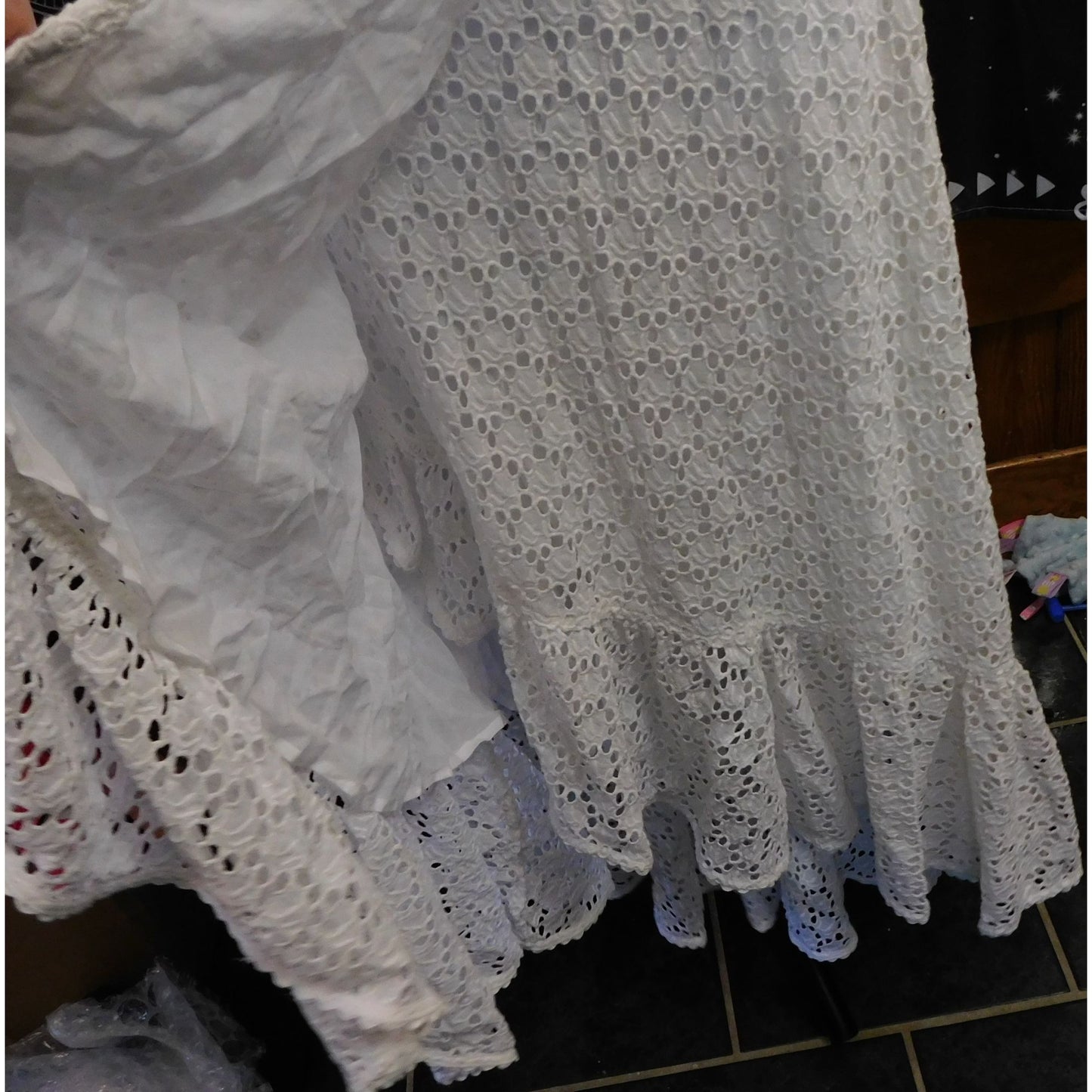 Polo Ralph Lauren White Lace Wrap Midi Skirt NWT