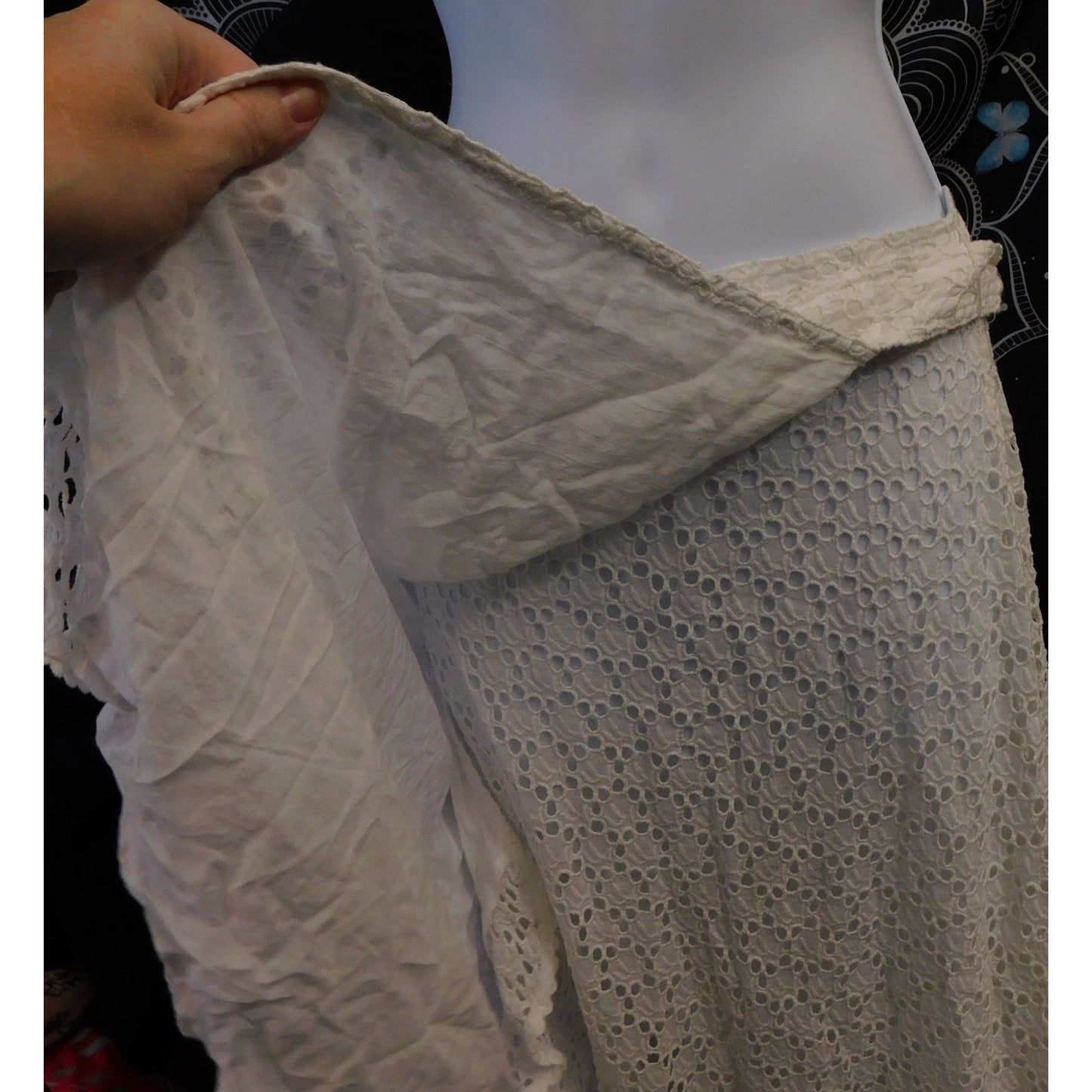 Polo Ralph Lauren White Lace Wrap Midi Skirt NWT