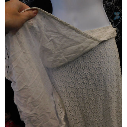 Polo Ralph Lauren White Lace Wrap Midi Skirt NWT