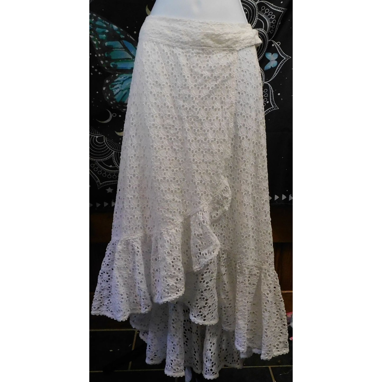 Polo Ralph Lauren White Lace Wrap Midi Skirt NWT