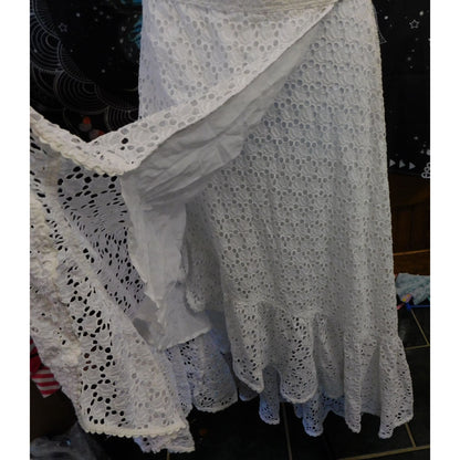 Polo Ralph Lauren White Lace Wrap Midi Skirt NWT