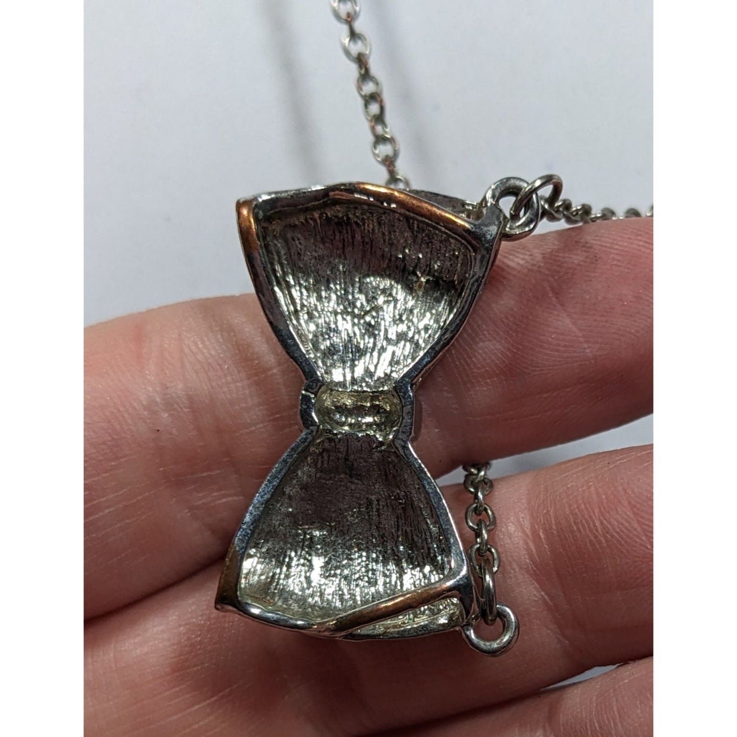 Coquette Glam Aurora Borealis Rhinestone Bow Necklace