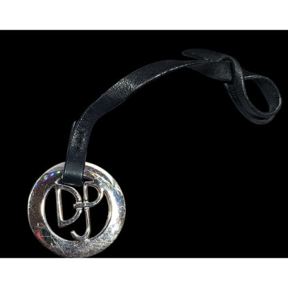 Silver Tone And Black DP Branded Purse Charm
