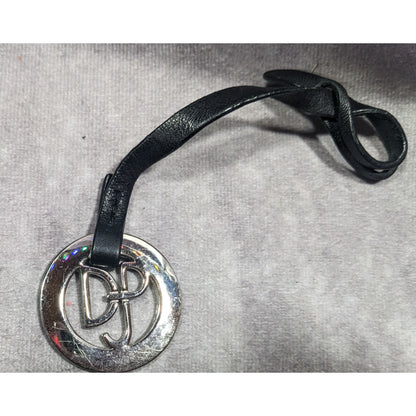 Silver Tone And Black DP Branded Purse Charm