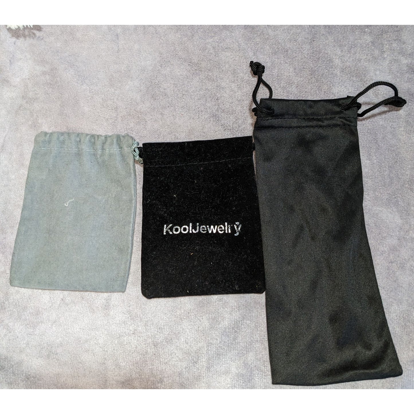 Minimalist Jewelry Storage Pouch Lot Drawstring Velvet Satin Dust Bags Set of 4