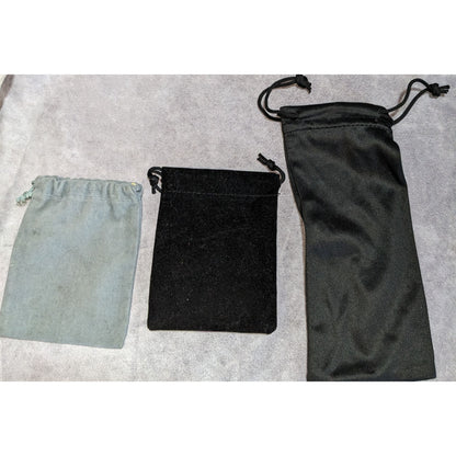 Minimalist Jewelry Storage Pouch Lot Drawstring Velvet Satin Dust Bags Set of 4