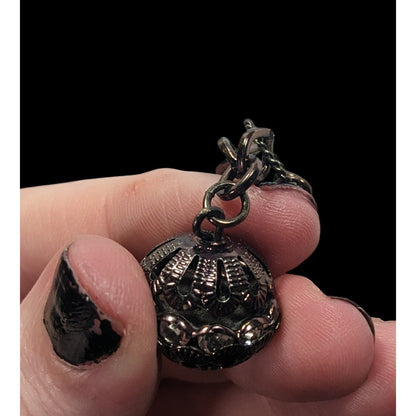Steampunk Floral Gemmed Cluster Pendant Necklace