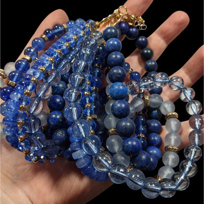 Vintage Ann Taylor Loft Layered Glass And Stone Beaded Necklace