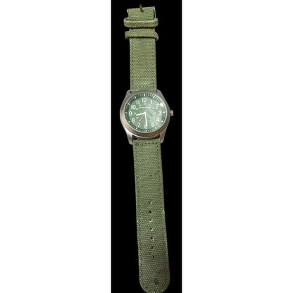 Taylor Jensen Rustic Green Canvas Strap Analog Wristwatch