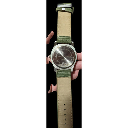 Taylor Jensen Rustic Green Canvas Strap Analog Wristwatch