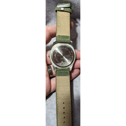 Taylor Jensen Rustic Green Canvas Strap Analog Wristwatch