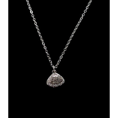 Mermaidcore Glam Opening Shell Rhinestone Pendant Necklace With Enclosed Faux Pearl