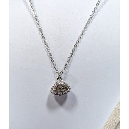 Mermaidcore Glam Opening Shell Rhinestone Pendant Necklace With Enclosed Faux Pearl