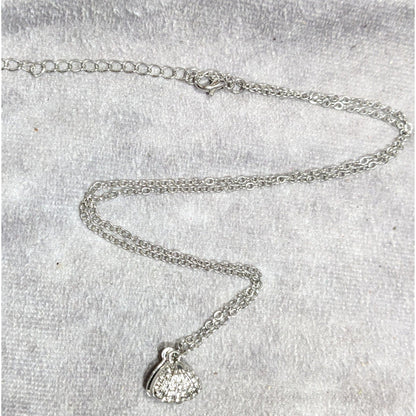 Mermaidcore Glam Opening Shell Rhinestone Pendant Necklace With Enclosed Faux Pearl