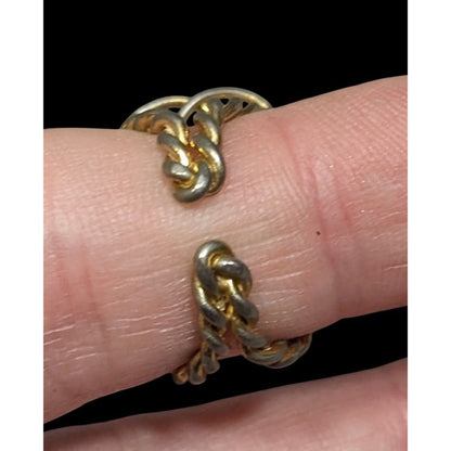 Vintage Fantasy Rose Floral Gold Tone Open Ring