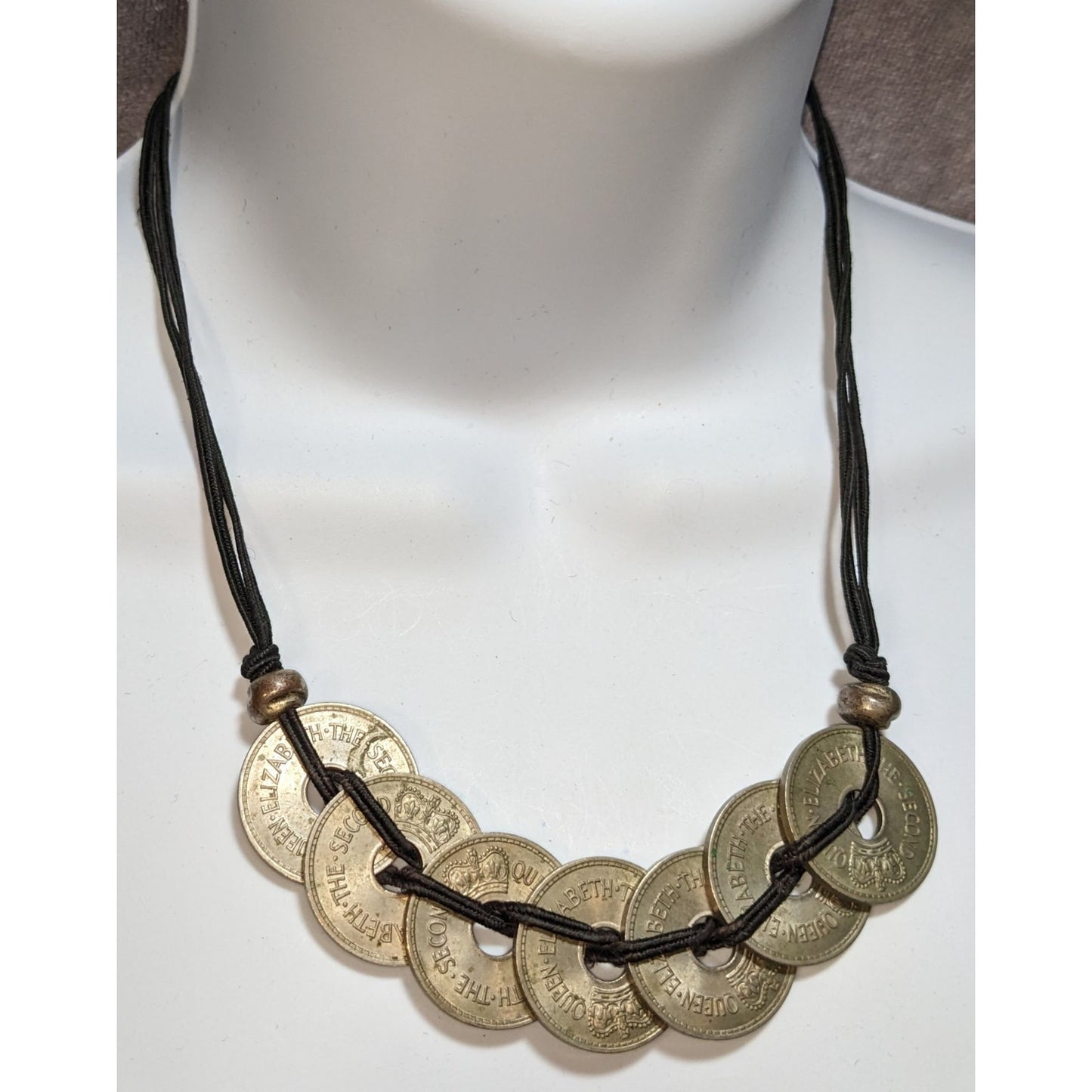 Vintage 1967 Queen Elizabeth II Figi Penny Necklace