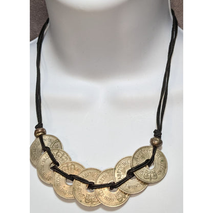 Vintage 1967 Queen Elizabeth II Figi Penny Necklace