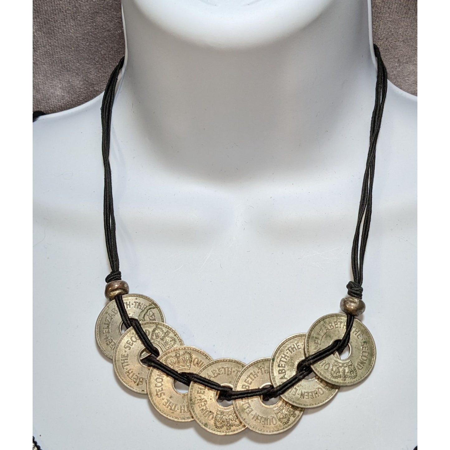 Vintage 1967 Queen Elizabeth II Figi Penny Necklace