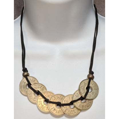 Vintage 1967 Queen Elizabeth II Figi Penny Necklace